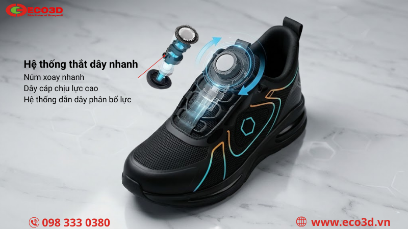 Hệ thống thắt dây nhanh (Quick-Lace System) trên giày bảo hộ là gì?